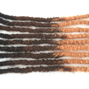 KAMA toptan Afro Remy bakire saç ekleme 100% sapıkça tarzı Dreadlock kıvırcık biter ile derin tanrıça Locs 1B/4/27 # renk - Product Image 4