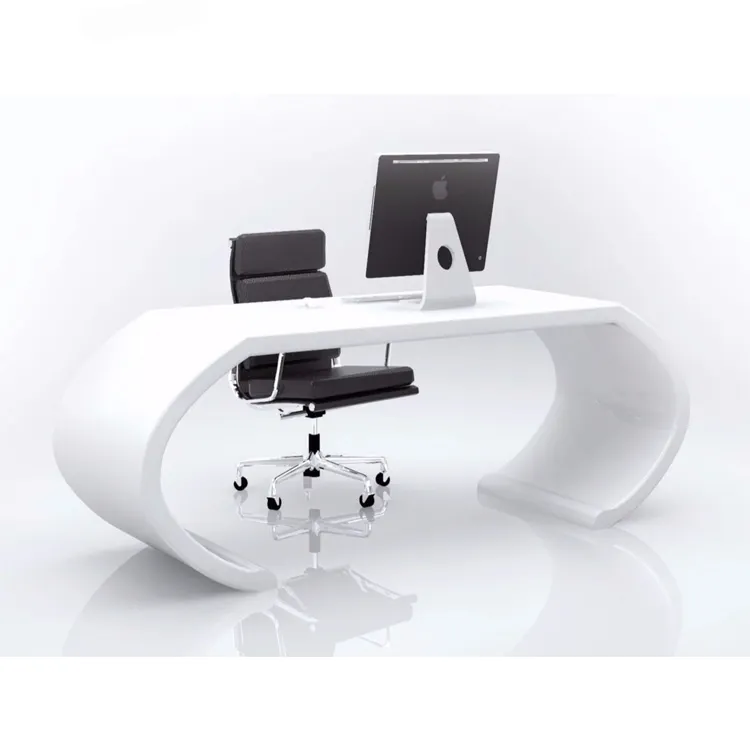 Роскошный Стильный акриловый белый исполнительный директор комнатный офис Компьютерный стол для дома Рабочий стол