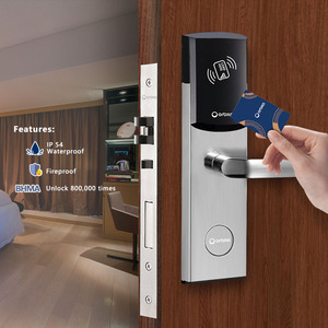 Otel kilitleme sistemi enkoder için kart okuyucu ile akıllı elektronik anahtar kolu kilidi - Product Image 1