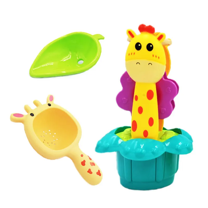 3pcs giraffa vasca da bagno bambino bagno animale cascata vasca da bagno giocattoli spray giocattolo d'acqua