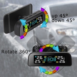 Monitor de presión de neumáticos inalámbrico TPMS universal, reloj de energía solar, pantalla LCD con 4 sensores externos - Product Image 3