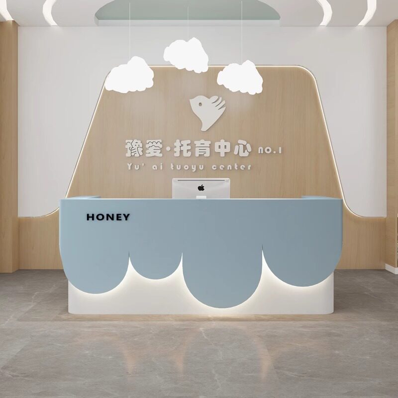 Light blue-natural wood color