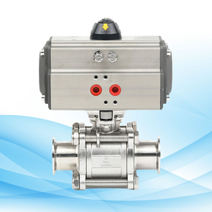 Manual SS304/SS316L 3-<strong>Way</strong> Sanitary Tri-Clamp Ball Valve, Non-Retention <strong>Square</strong> Design - Product Image 1