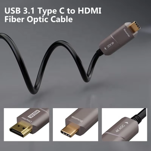 Cable de fibra óptica activo al por mayor 4K60Hz 4K 60Hz Video Audio USB3.1 USB C Tipo C Tipo-C a HDMI 2,0 Cable con carga USB - Product Image 2