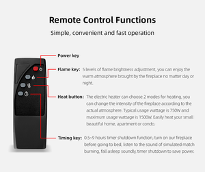 加熱機能モダンフレームヒーター埋め込み式自動一定温度内蔵電気暖炉インサート - Product Image 3