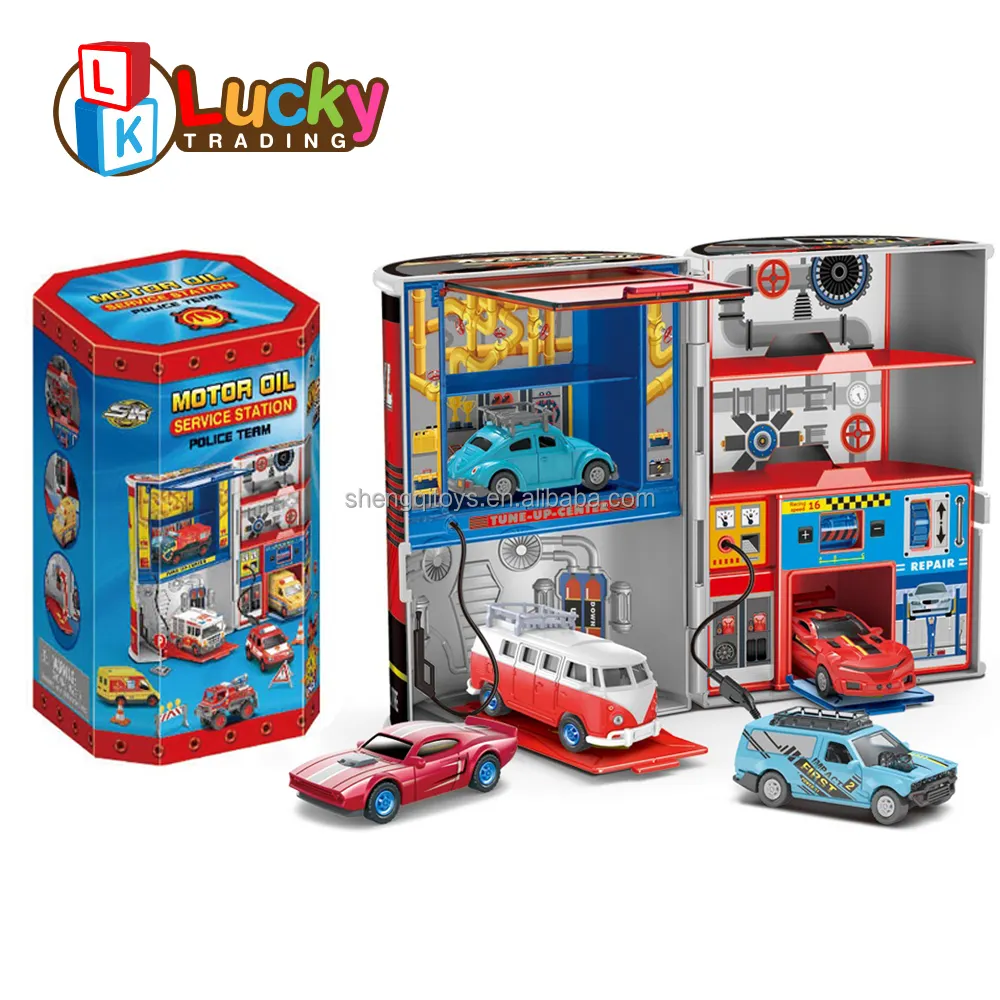 Lucky Toys Toys Wheel Tracks set da gioco Kid parcheggio fai da te con auto ad attrito giocattoli da pista per bambini