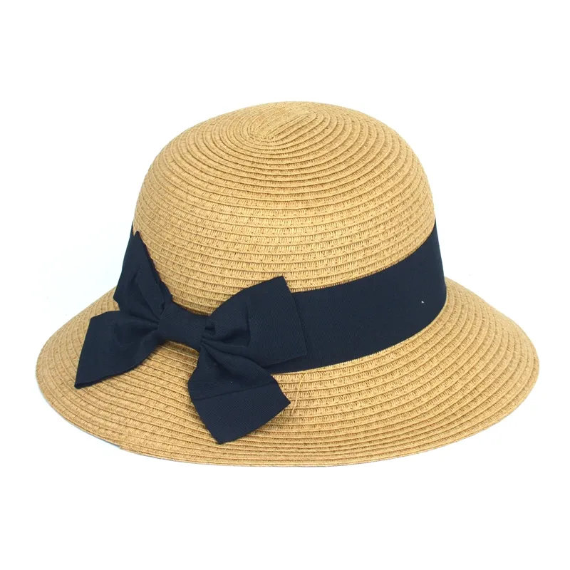 Recycled Fashion Cheap Paper Hats with Band Wholesale Custom Ladies Paper Straw Hat