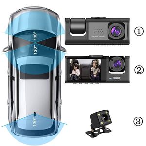 Câmera de vídeo para carros, 3 canais, wi-fi, caixa preta, gravação de vídeo 1080p, câmera de visão traseira, acessórios para veículos, carros, dvr, carros, 3 canais