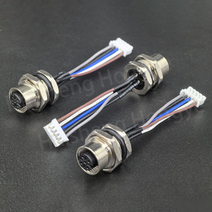 IP67 M12 để Molex JST ZH XH Xa Cáp Nam Nữ M12 A/B/D mã 2/3/4/5/6/8 pin Kim Loại bảng điều chỉnh gắn kết mặt bích kết nối với dây - Product Image 3