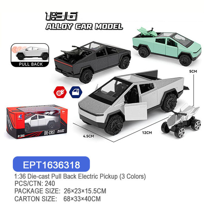 EPT1636318 1:36 Camioneta eléctrica de fundición a presión (3 colores)