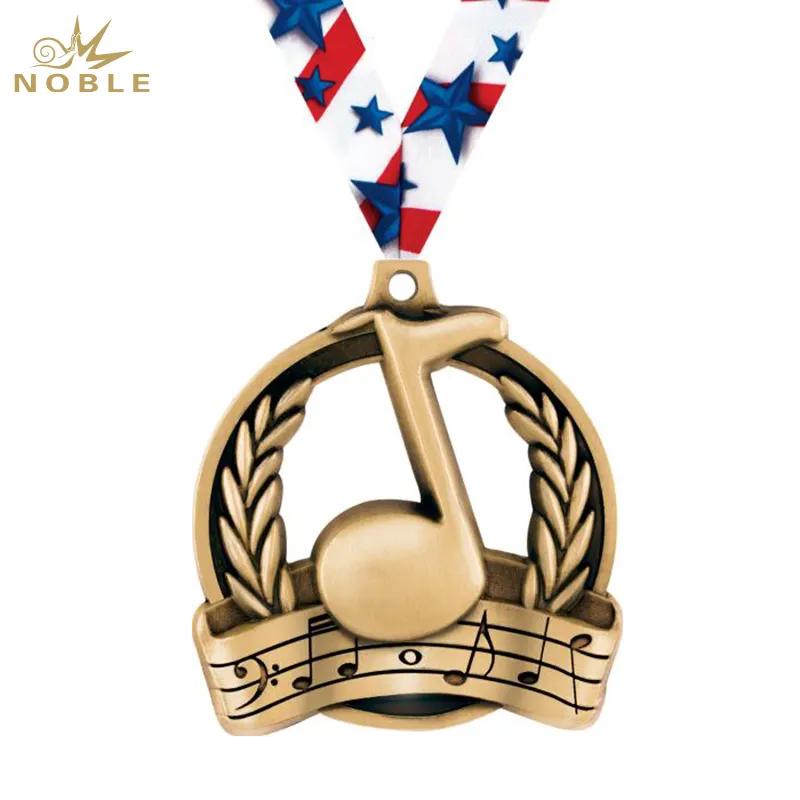 ノーブルメーカーカスタムメタルメダルパーソナライズされた刻印ロゴ音符トロフィー賞メダル