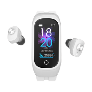 Akıllı saat su geçirmez Ipx7 kulakiçi kulaklık Stereo kablosuz kulaklık ile nabız monitörü TWS kulaklık 2 in 1 Smartwatch - Product Image 2