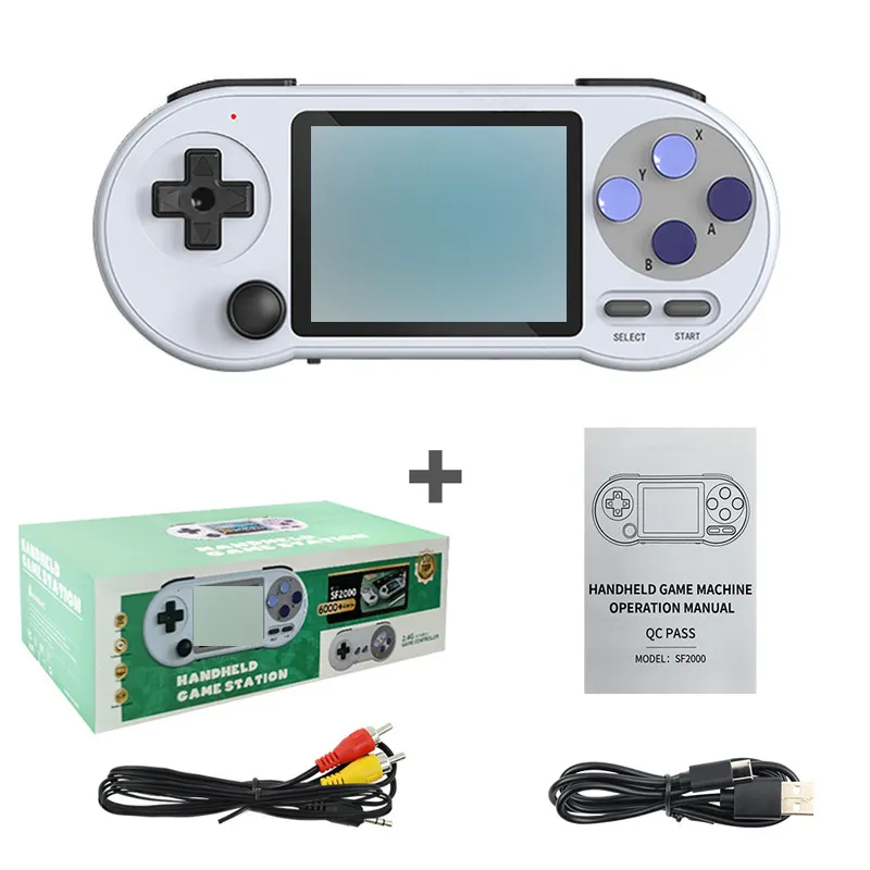 SF2000 Handheld Game Console With Gampad 2 Players 3 Inch IPS Handheld Game Console Portable Retro Gaming Player For SFC/GBA