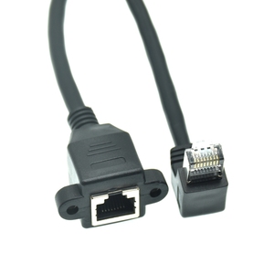 RJ45 Cable Male to Female 90 Right Angle Bend up Downed Panel Mount Ethernet LAN Extension Extender Cable Cord 1m/3ft 1.5m/5ft - Product Image 6