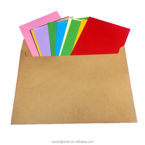 Op Maat Gemaakte Bruin Wit Gekleurd Ambachtelijk Papier Envelop Kleine Verpakking Met Touw En Doorzichtige Raamplakband Sluiting - Product Image 3