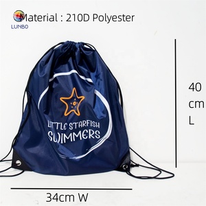 Custom Draw string Bag Logo Impresión Impermeable Deportes 210d Poliéster Nylon Cordón Mochila Bolsa - Product Image 6