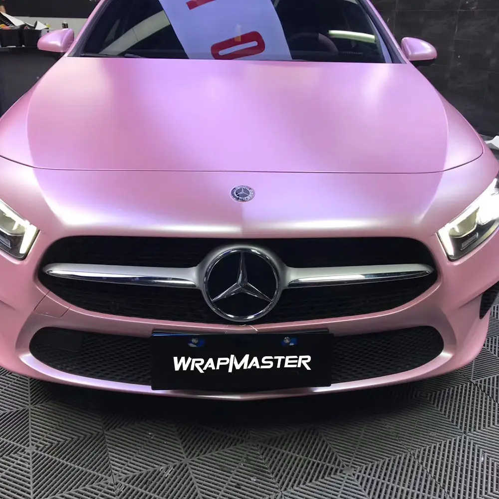 WRAPMASTER 1.52*18 미터 conch 핑크 새틴 메탈릭 자동차 바디 랩 스티커 회사