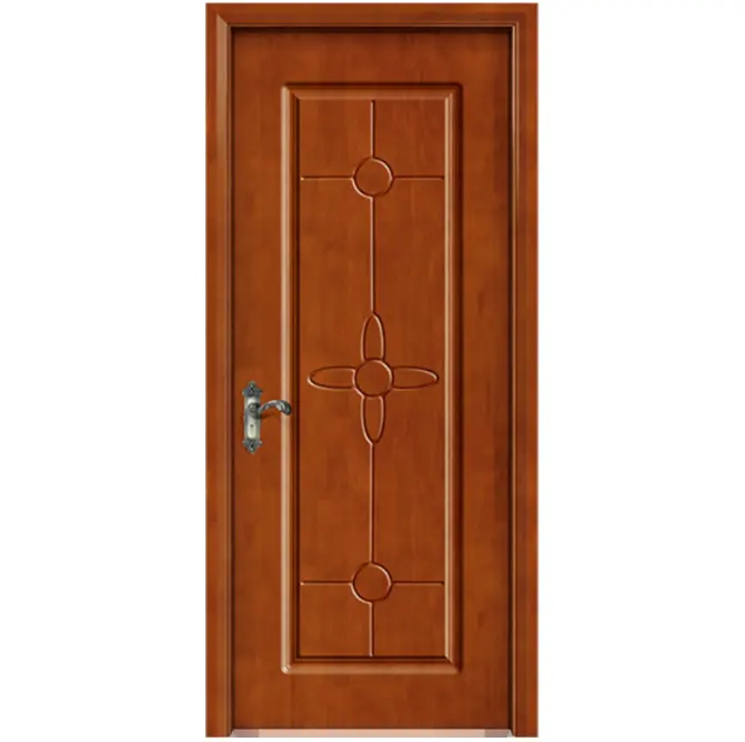 Puerta de madera maciza de madera natural de lujo con puerta de madera de roble pintada Puerta de madera de chapa