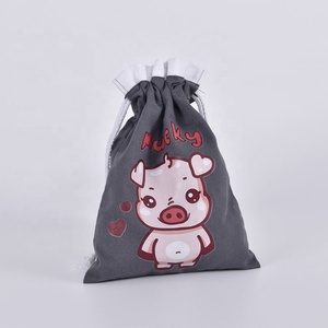 Custom Organic Cotton <strong>Draw</strong> <strong>String</strong> <strong>Bags</strong> Small Lightweight Eco-Friendly Packaging with Letter <strong>Pattern</strong> - Product Image 3