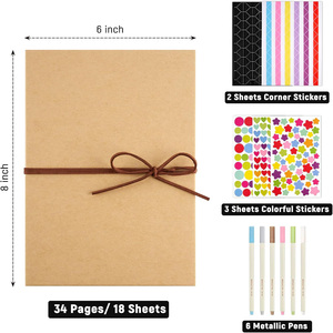 Kahverengi sayfalar ile küçük A5 karalama defteri albümü gerilebilir katlanır fotoğraf kitabı DIY aksesuarları kiti ciltli anı defteri - Product Image 2