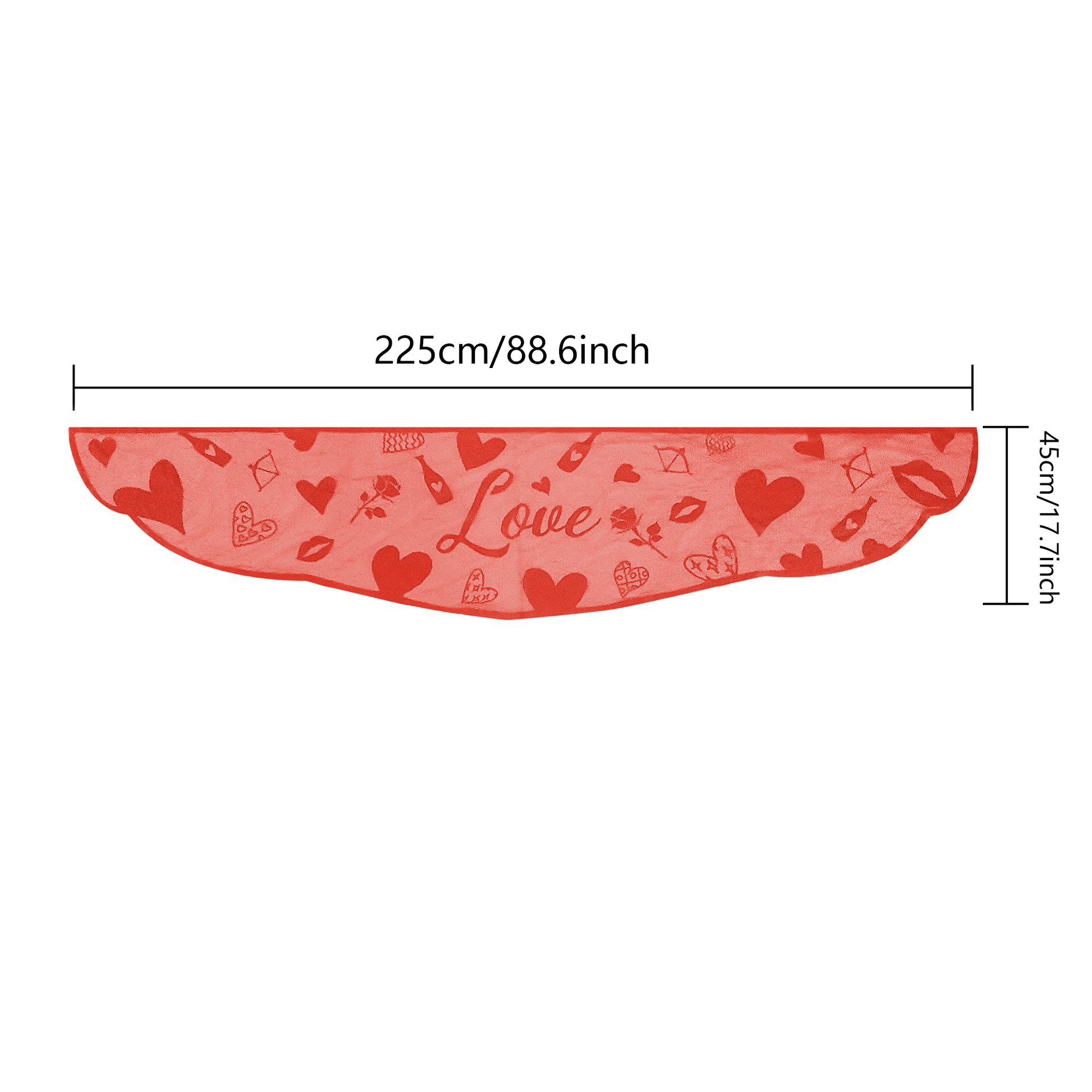 Motif coeur rose 45x225cm