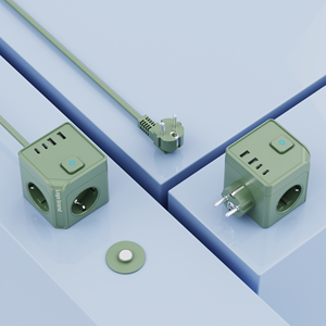 Toma de corriente estándar de la UE 3AC enchufes enchufe eléctrico Multi-Plug 1,5 m Cable función magnética con 2 USB-A y 2TYPE-C - Product Image 1