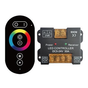 Iron Shell RF RGB Touch Controller 30A LED Wireless Dimmer DC5V 12V 24V Neon Color Strip Light Remote PWM Control - Product Image 1
