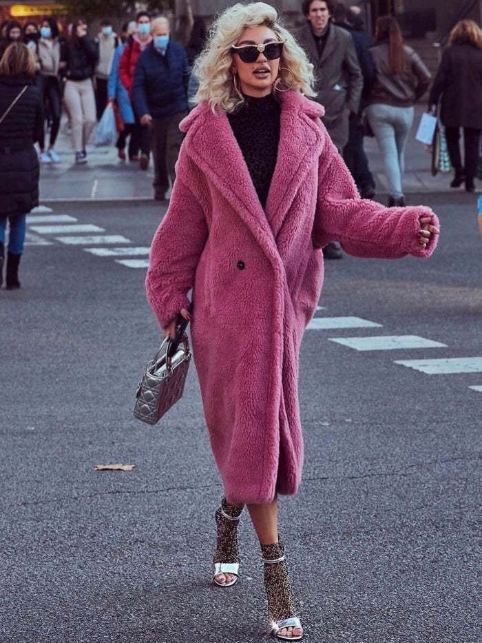 Pink teddy coat