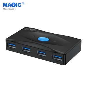 新颖USB3.0打印机分享器KVM开关2输入4输出打印机电缆分配器转换器，用于显示器 - Product Image 4
