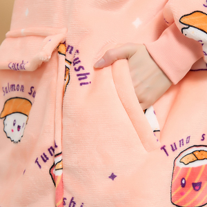 Khuyến Mại Quá Khổ 230gsm Sherpa Lông Cừu Áo Chăn Giá Rẻ Gấu Trúc Giáng Sinh Sushi Otter Koala Thiết Kế Dệt Kỹ Thuật - Product Image 6