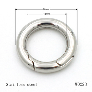 用于钥匙链配件的不同尺寸耐用不锈钢o形环扣圆形弹簧环扣 - Product Image 3