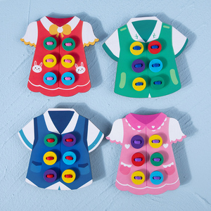 Giocattolo educativo per bambini che imparano la cravatta con stringhe giocattolo per esercizi popolari con abilità pratiche indossare la tuta con bottone per scarpe - Product Image 6