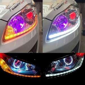Flexible Crystal Angel <strong>Tears</strong> <strong>LED</strong> Strip Light With Turn Signal DRL Daytime Running White With Following Yellow Function - Product Image 6
