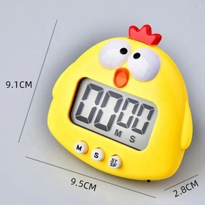 Timer da cucina orologio magnetico digitale LED conto alla rovescia Timer visivo per bambini simpatico cartone animato a forma di pulcino cottura timer - Product Image 2