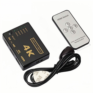 4K 3 5端口HDMI开关5进1出集线器3x1 5X1 HDMI切换器，带红外遥控分路器盒，用于Xbox DVD高清电视电脑笔记本电脑电视 - Product Image 1
