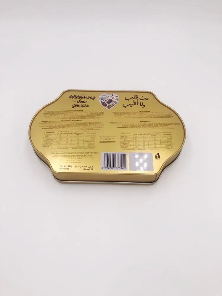 Caja de embalaje de hojalata para galletas, papel de chocolate, venta al por mayor