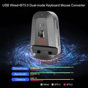 M2 모바일 게임 키보드 마우스 변환기 어댑터 USB 유선 + BT5.0 듀얼 모드 연결 휴대용 디자인 지원 Android IOS 시스템 - Product Image 5