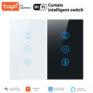美国标准Wifi智能窗帘开关，带120定时语音应用遥控钢化玻璃触摸屏，适合家庭使用 - Product Image 5