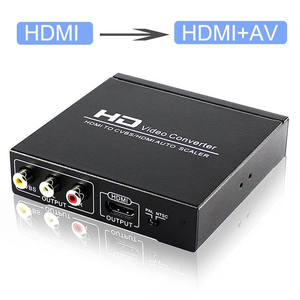 HDMI至HDMI和AV RCA CVBS复合输出视频音频转换器适配器支持1080P自动缩放器放大PAL NTSC