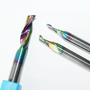Bit tek flüt CNC parmak freze çakısı kaplama Tungsten çelik alüminyum kesici için karbür ucu frezeleri kesme aracı ODM desteği - Product Image 2