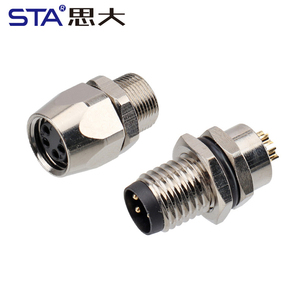 M8 Kết nối 3 4 5 6 8 pin Bảng điều khiển gắn kết mặt bích ổ cắm IP67 không thấm nước hàng không cắm Nam Nữ hàn dây vít M8 M11 - Product Image 1