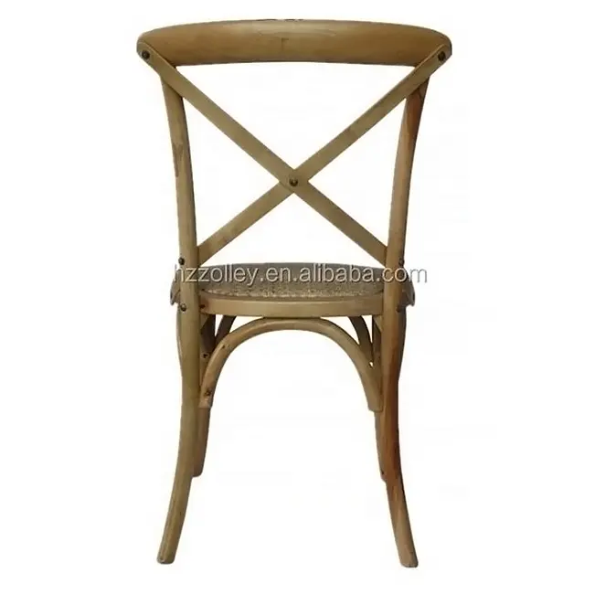 Natural Rattan Cadeira De Jantar Cross Back Outdoor Wood Chair