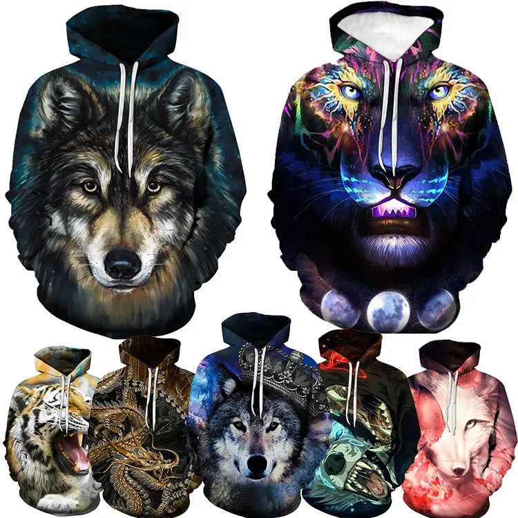 Personalizada de moda divertida de poliéster Casual de los hombres de alta calidad 3D Sudadera con capucha de manga larga 3D impreso sudaderas con capucha para hombre de peso pesado