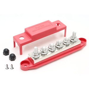 Surface Mounting 48 VDC 400A Battery Copper <strong>Busbar</strong> 6 Way 5/16&quot; Post(M8) Connector Power Distribution Block With Cover&amp;Nuts - Product Image 5