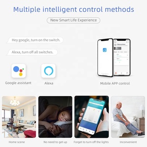 最热门的图雅/智能生活应用1 2 3路智能WiFi按钮壁灯开关黑色美国1组智能开关 - Product Image 5