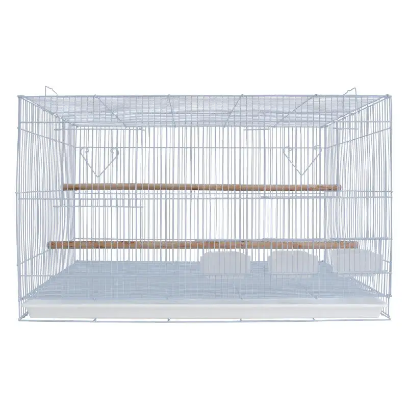 Exportation directe d'usine de la nouvelle cage d'élevage de perroquets agrandie 3 boîtes de cage à oiseaux en fer Cage à oiseaux pliante