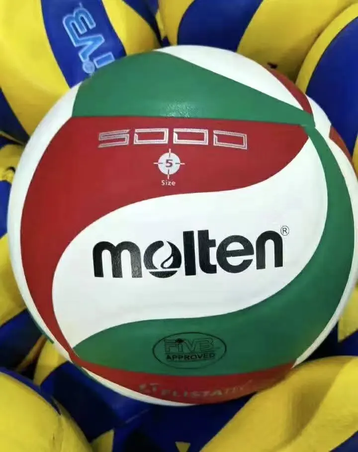 Voleibol şişme mikrofiber PU boyutu 5 erimiş voleybol topu 5500 veya 5000 için eğitim veya maç