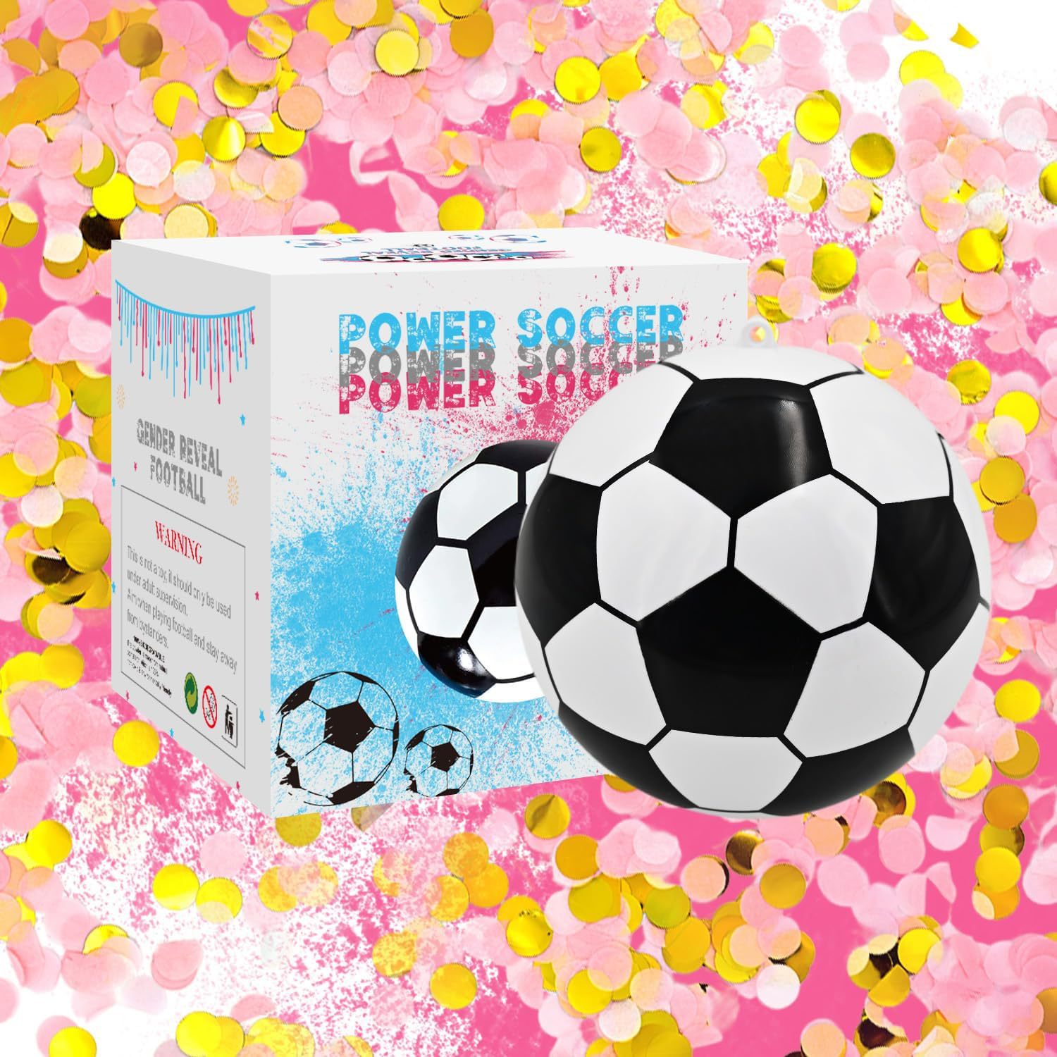 1 paquet de ballon de football confettis roses