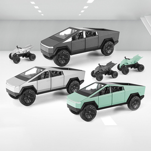1:24 Cyberpunk kamyonet Model alaşım simülasyon ses ve ışık geri çekin araç 1/24 Diecast Model oyuncak arabalar - Product Image 6