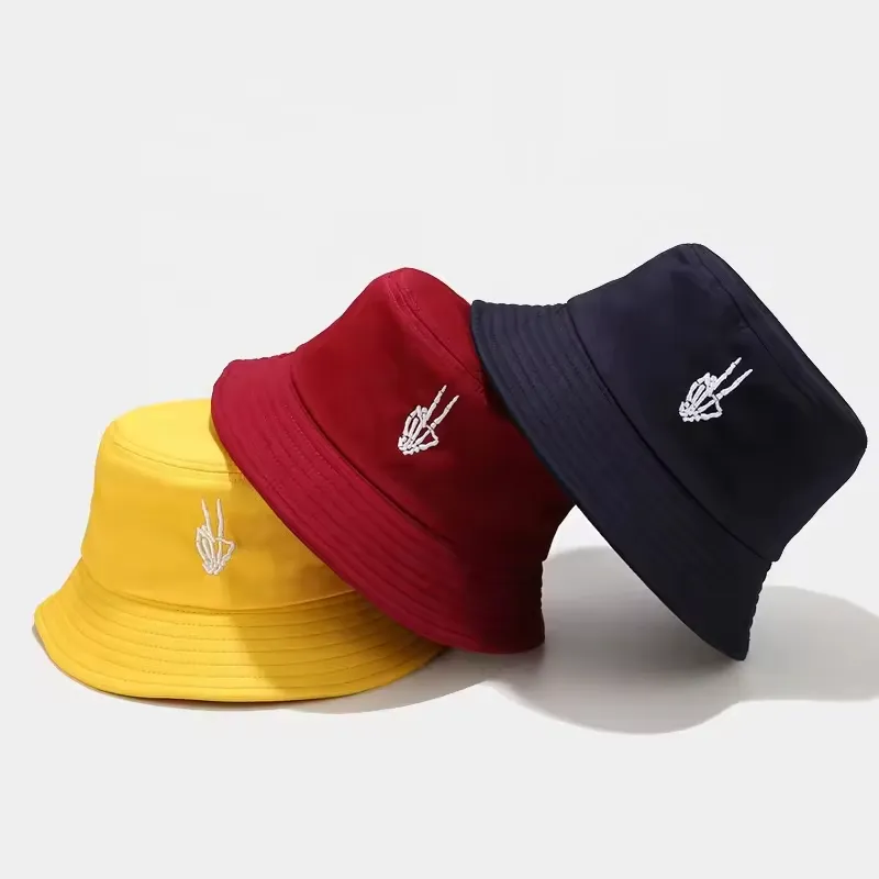 Chapéu balde de moda de streetwear com logotipo unissex chapéus balde de algodão bordados de verão em massa